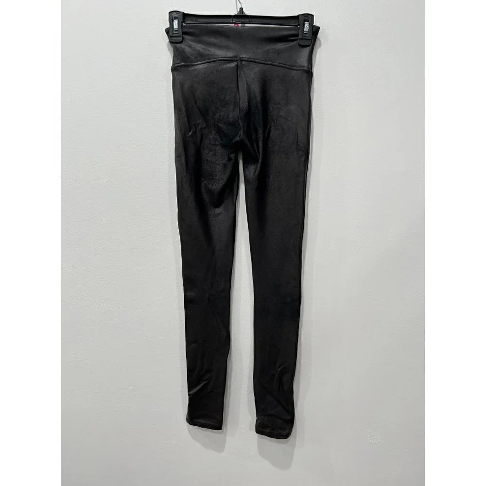 SPANX Size S Faux Leather Leggings Coated Black